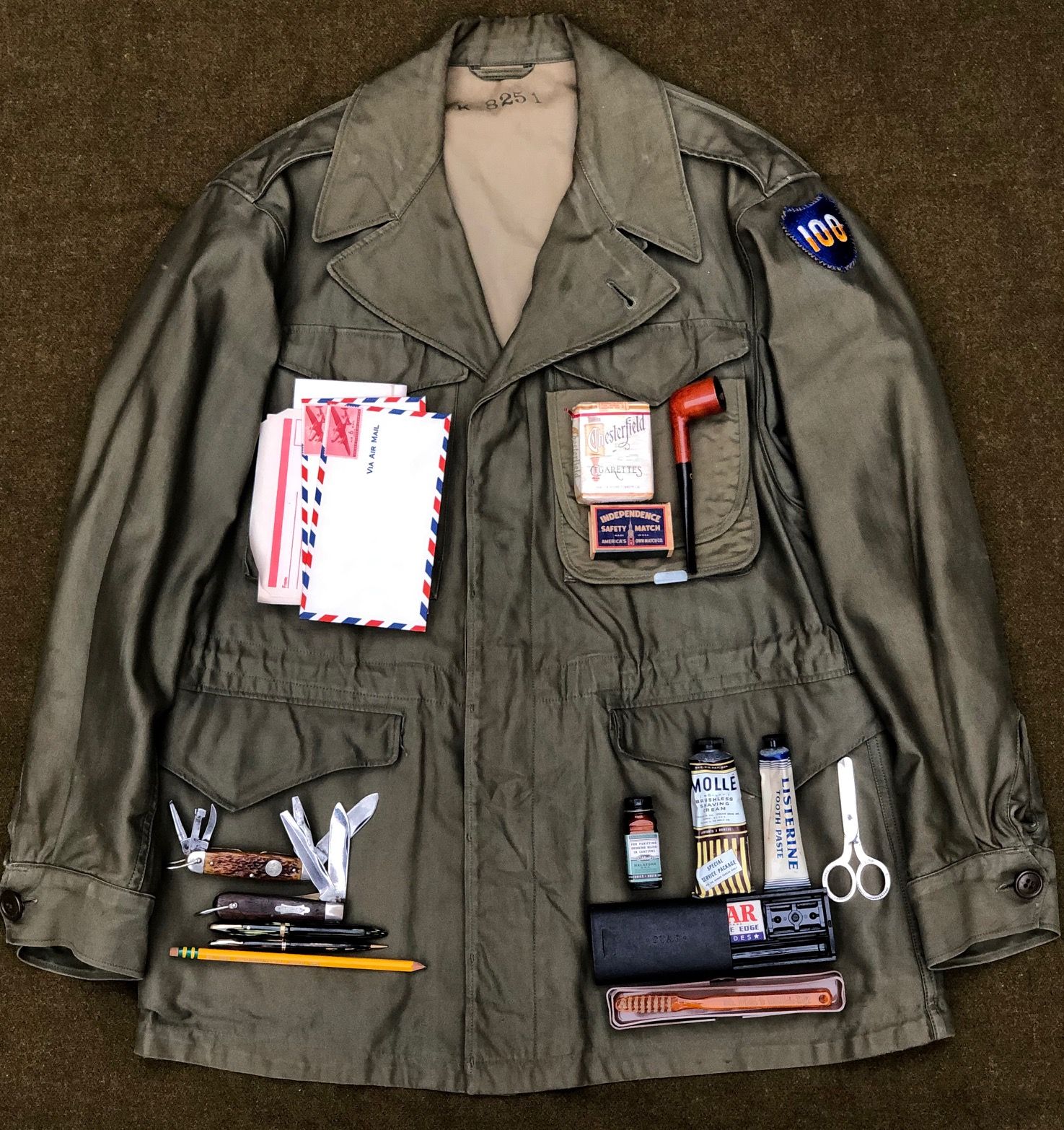 The contents of an M-1943 Field Jacket